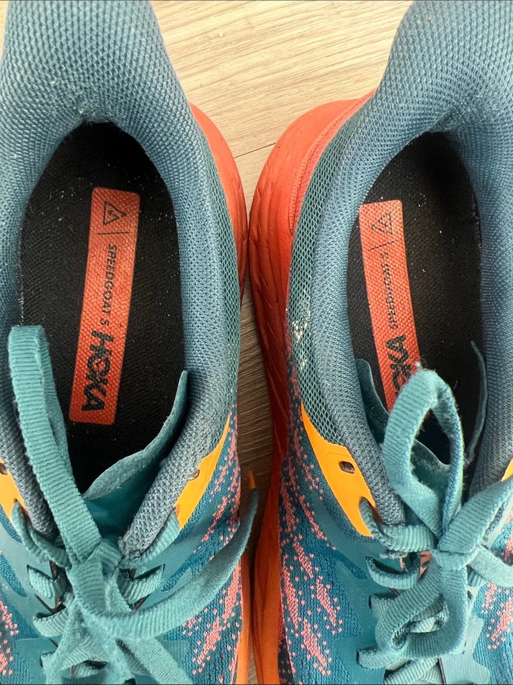 Hoka Speedgoat 5 Women's Trail Running Shoes Size 8.5B Blue Orange running gym